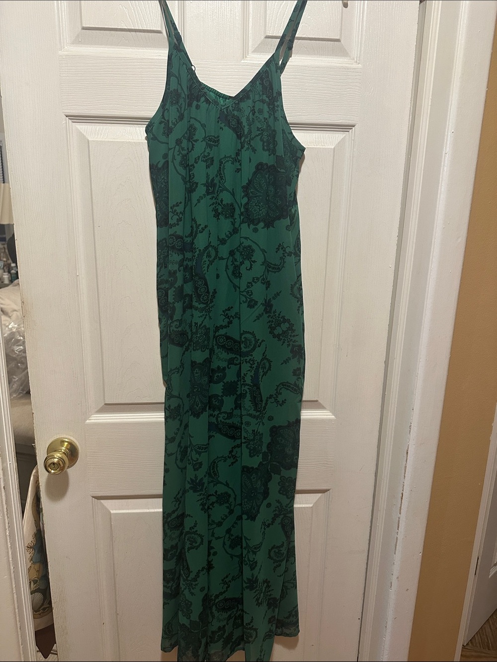 Green Floral Print Slip Dress